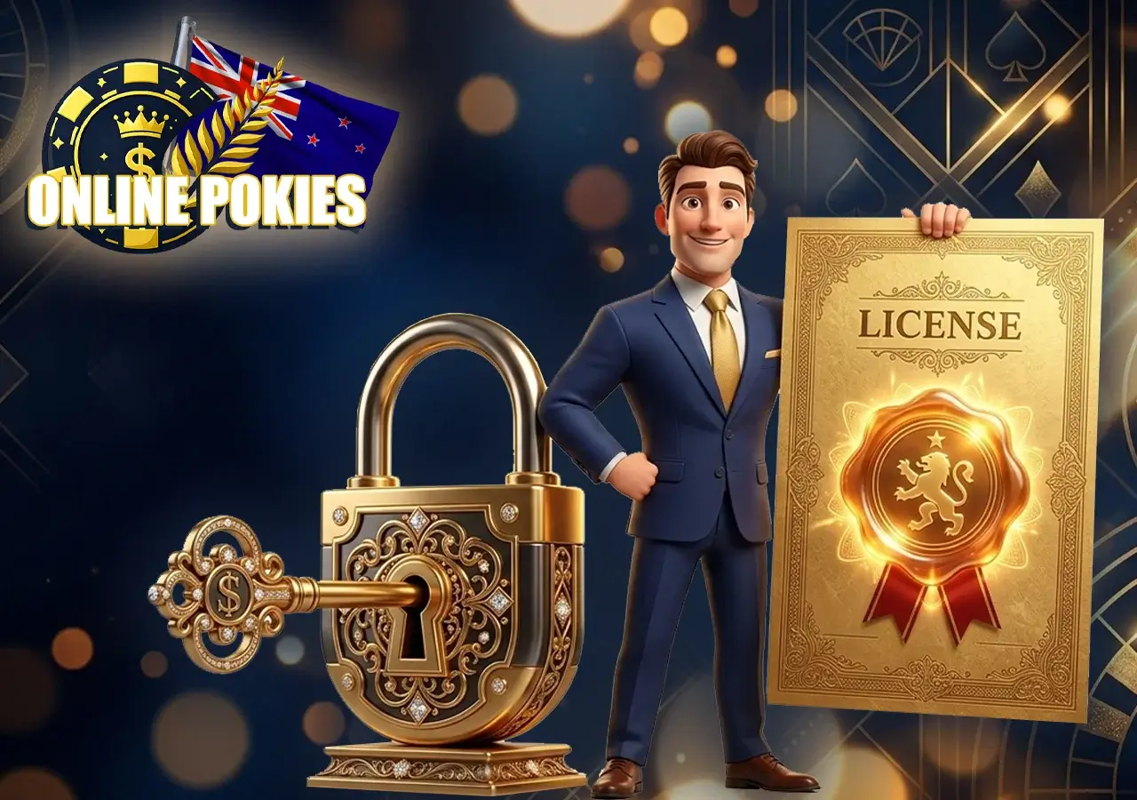 Official gambling licenses and security standards for Online Pokies NZ